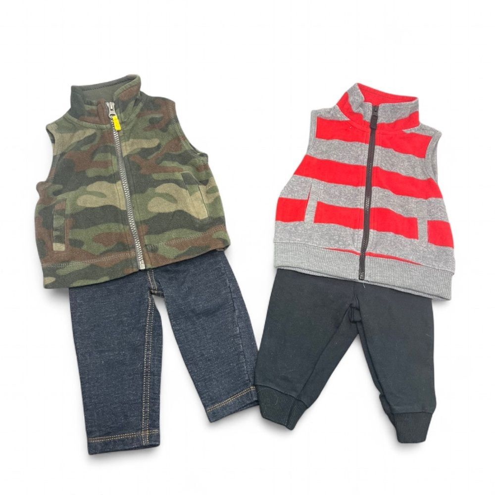 Carter’s Camo and Striped Vest Outfit Set 6 Months